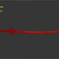 Red Decorative Sword With Ornate Handle Shiny Blade And Surface Reflection