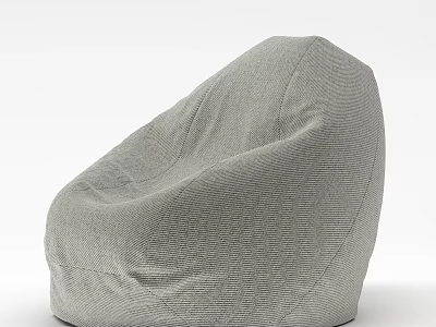 Comfortable Gray Textured Bean Bag Chair for Living Room Relaxation 3d model