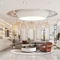 Modern Beauty Hair Salon Interior Design With Chandelier Mirrors Plants And Styling Chair