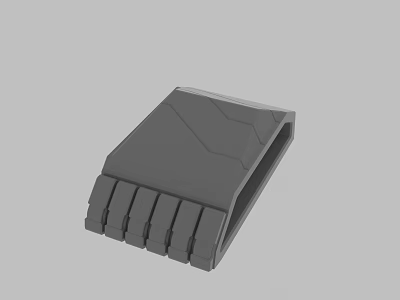 Gray 3D Model Component With Parallel Strips And Angled Edges Design 3d model