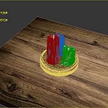 Purple Red White Decorative Candles On Wooden Tray For Home Tabletop