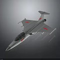Silver Gray Fighter Jet Featuring Red Emblems Number 117 And Four Missile Launchers