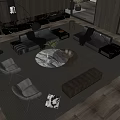 Minotti sofa coffee table combination 3d model