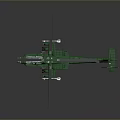 Green Military Helicopter Model With Detailed Rotors And Crafted Design