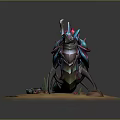 Mythical Scorpion Creature With Vibrant Armored Exoskeleton Desert Base And Glowing Elements 3d model