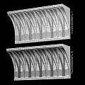 Elegant Architectural Cornice Design With Repeating Arched Patterns And Decorative Moldings
