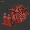 Modern Washing Daily Use Dark Fern Jar Soap Cream 3d model