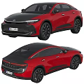 Red Car With Sleek Exterior Design Front And Rear Views 3d model