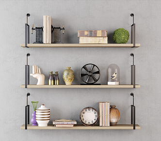 Industrial LOFT wall shelf 3d model