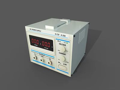Industrial DC Power Supply Model S-301 30A with Digital Display Control Knobs and Operation Buttons 3d model