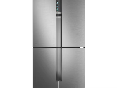 Modern Stainless Steel Four Door Refrigerator Freezer With Sleek Exterior And Efficient Cooling 3d model