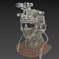 Tactical Helmet with Camouflage Design Mounted Binoculars Headphones and Microphone and Sunglasses for Military Use