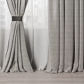 Various Textured Curtains in Neutral Tones with Tiebacks for Modern Home Interior