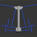 Outdoor Fitness Equipment With Blue Seats White Post And Parallel Bars