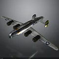 Vintage Silver Aerospace Aircraft With Four Propellers And Star Emblems On Wings