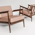Elegant Modern Single Sofa With Wooden Frame Light Pink Cushion and Minimalist Design