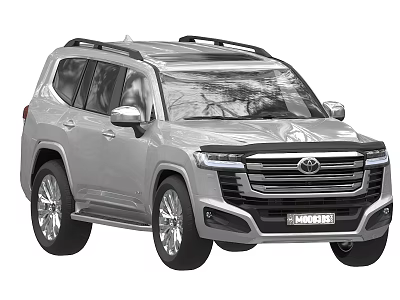 Toyota Silver SUV With Bold Grille Roof Rack And Modern Exterior Design 3d model