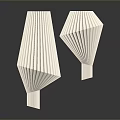 Two White Pleated Design Decorative Vases As Modern Home Furniture Pieces