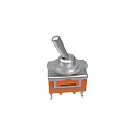 Toggle Switch With Silver Lever Gray And Orange Body And Metal Pins
