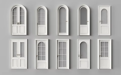 French Door Kitchen Door Single Door Wooden Door Glass Door 3d model