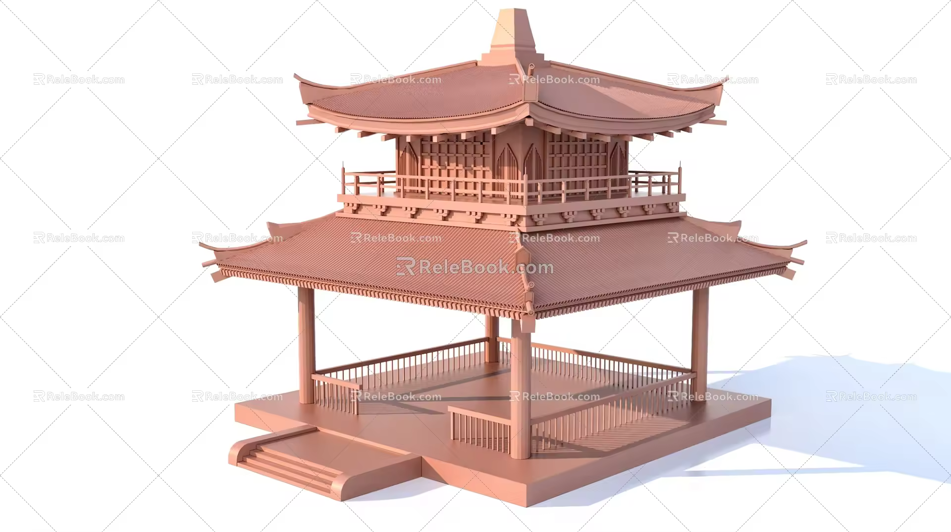 Gujian Pavilion, Second Floor Pavilion 3d model