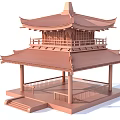 Gujian Pavilion, Second Floor Pavilion 3d model