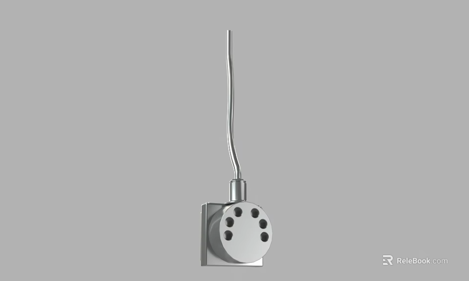 Heavy Duty Industrial Equipment Featuring Square Base Long Rod And Circular Holes 3d model 