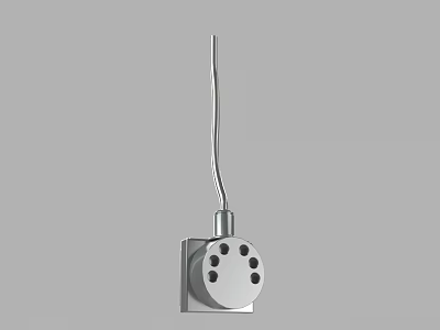 Heavy Duty Industrial Equipment Featuring Square Base Long Rod And Circular Holes 3d model