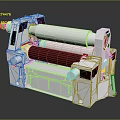 Industrial Rolling Mill Machine With White Frame Red Roller And Black Components