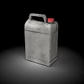 Gray Sturdy Container With Red Cap And Handle On Dark Background 3d model