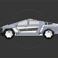 Futuristic Silver Blue Concept Car With Sleek Design Transparent Roof And Unique Wheels