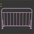 Stainless Steel Movable Barrier With Vertical Rails And Wheeled Base