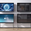 Modern TVs With Wall Mounted And Stand Designs Showing Scenery And Interface Screens