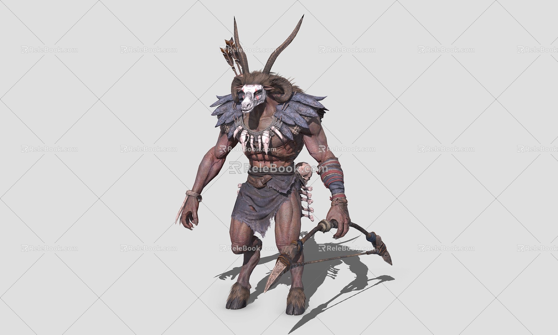 Demon Man Sheep's Foot Man Sheep's Head Man Archer 3d model