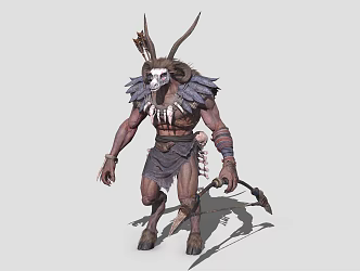 Demon Man Sheep's Foot Man Sheep's Head Man Archer 3d model