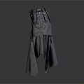 Gray Asymmetrical Skirt With Belt And Multiple Pockets Modern Fashion Design