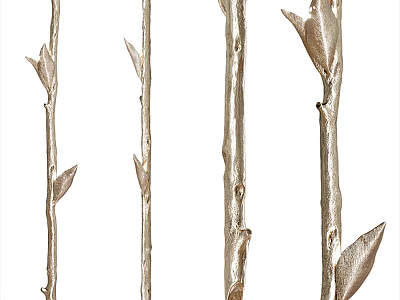 Modern Metallic Wall Lamps With Natural Branch And Leaf Design Details 3d model