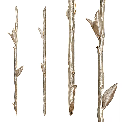 Modern Metallic Wall Lamps With Natural Branch And Leaf Design Details 3d model