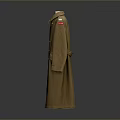 Brown Long Double Breasted Coat With Classic Collar And Functional Pockets For Daily Use