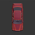 Red Vintage Sedan With White Wheels Brown Interior And Rear Spoiler