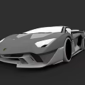 Gray Concept Sports Car With Sleek Design Aggressive Front And Large Wheels