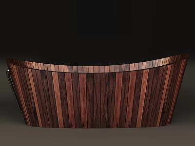 Elegant Modern Bathtub Design With Vertical Wooden Strips And Smooth Surface 3d model