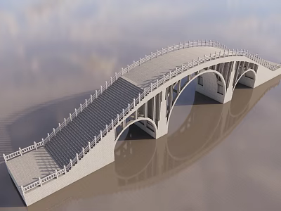 stone arch bridge 3d model