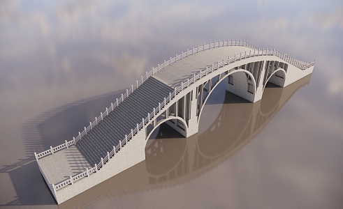 stone arch bridge 3d model