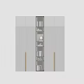 Modern Decorative Cabinet With Glass Shelves Displaying Books And Decorative Items