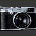Vintage Retro Design Electronic Camera With Classic Lens And Metal Body
