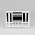 Technology Exhibition Hall Display Cabinet With White Carved Design And Open Shelf For Exhibits