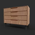 Wooden Chest of Drawers with Multiple Storage Drawers Modern Design and Black Tapered Legs