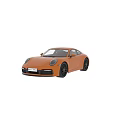 Orange Sports Car With Two Door Design V Ray Render And License Plate ANH 7852