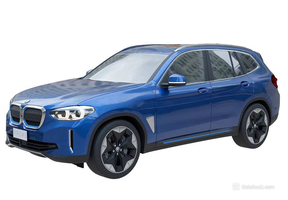 Blue BMW Electric SUV With Modern Front Design And Sleek Body Lines 3d model 